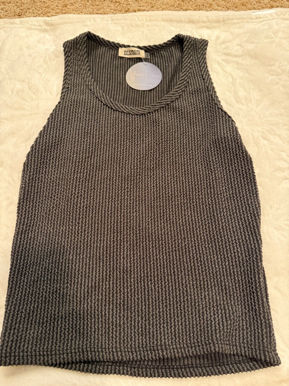Blumin Women’s Knit Tank Top — Charcoal Gray